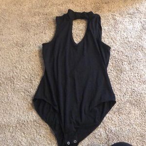 Black choker bodysuit